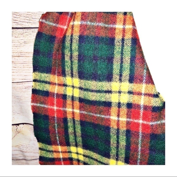 Vintage Ireland by John Hanly Red Tartan Wool Plaid Scarf 100% Lambswool - Picture 2 of 3